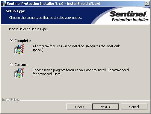 -SENTINEL driver installlsa: 3. lps